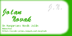 jolan novak business card